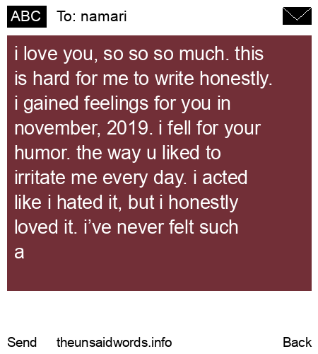 unsent message to namari