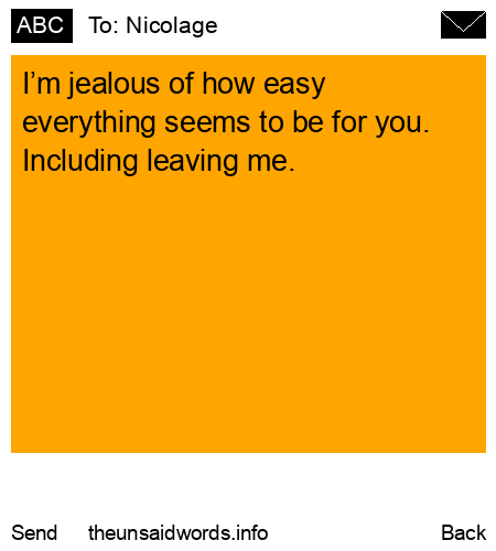 unsent message to Nicolage