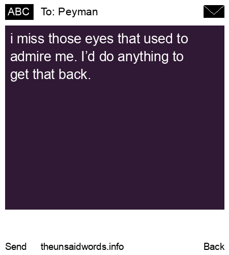 unsent message to Peyman