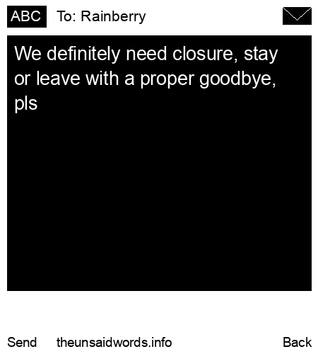 unsent message to Rainberry