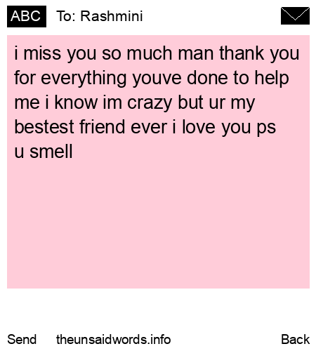 unsent message to Rashmini