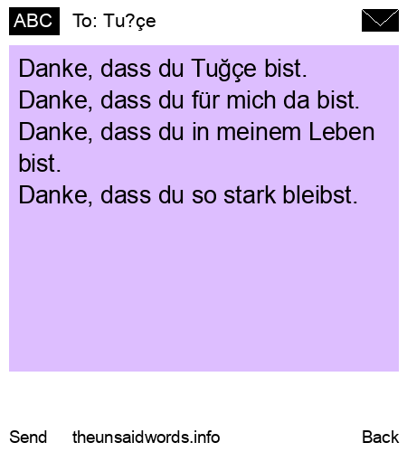 unsent message to Tu?çe