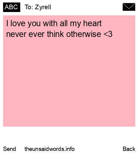 unsent message to Zyrell