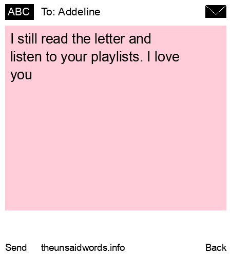 unsent message to Addeline