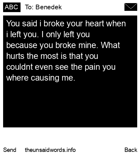 unsent message to Benedek