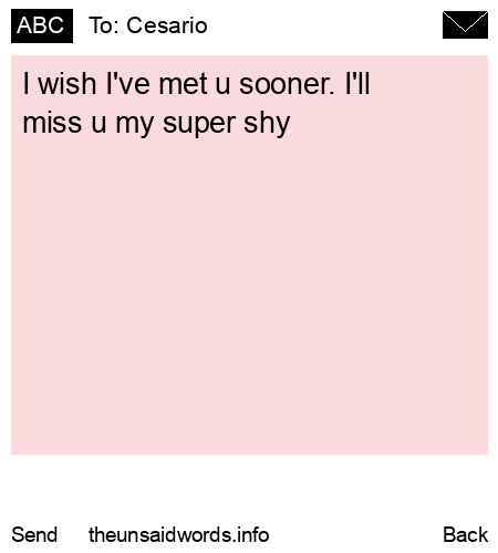 unsent message to Cesario