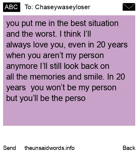 unsent message to Chaseywaseyloser