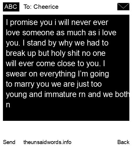 unsent message to Cheerice