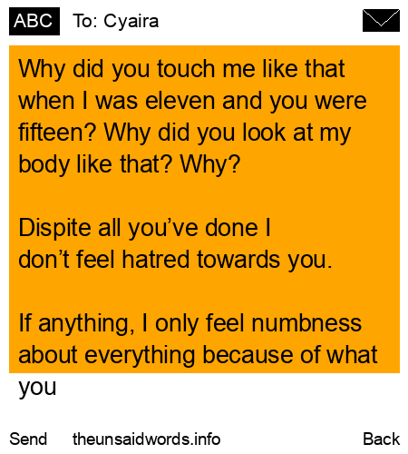 unsent message to Cyaira