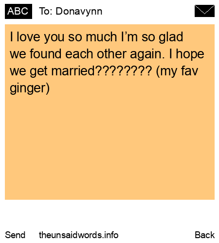 unsent message to Donavynn