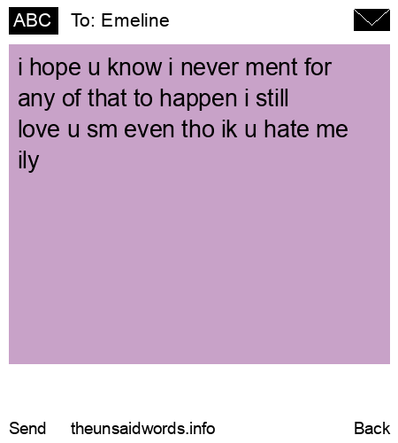 unsent message to Emeline