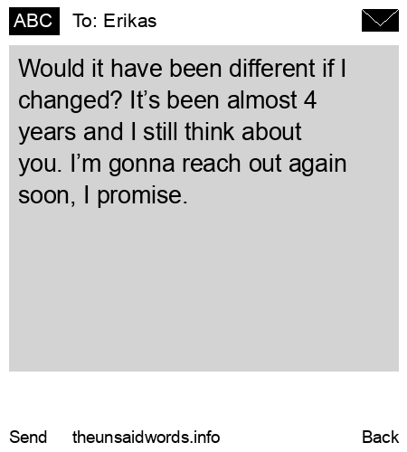 unsent message to Erikas