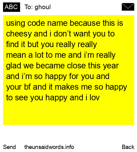 unsent message to ghoul