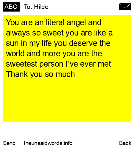 unsent message to Hilde