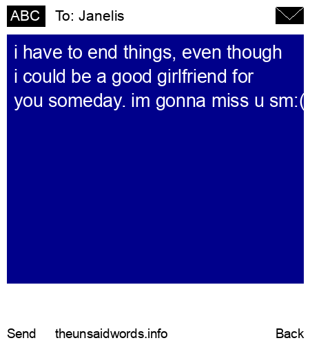 unsent message to Janelis 