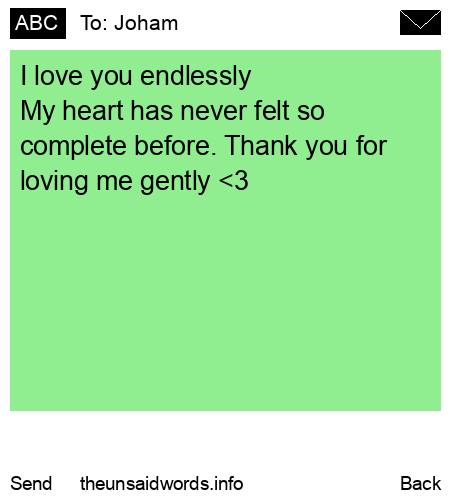 unsent message to Joham