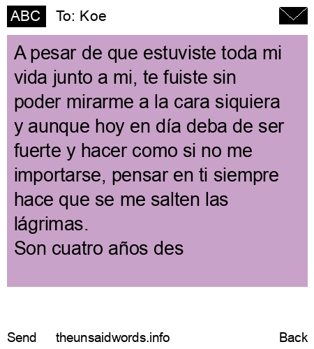 unsent message to Koe