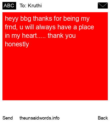 unsent message to Kruthi