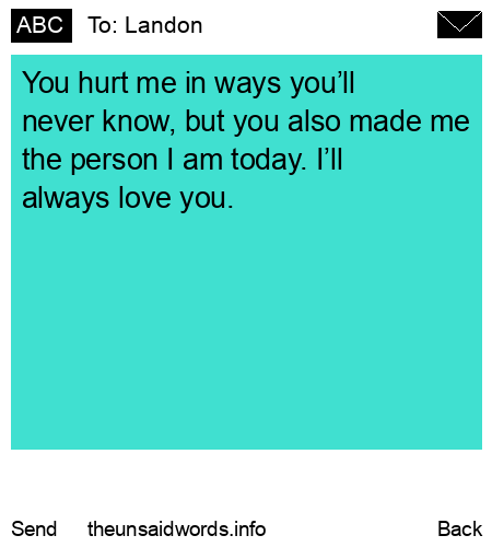 unsent message to Landon