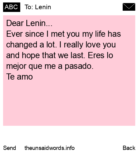 unsent message to Lenin