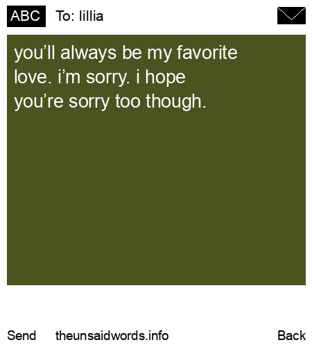unsent message to lillia