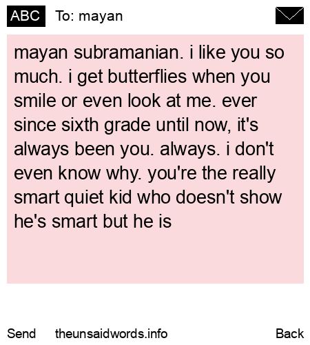 unsent message to mayan