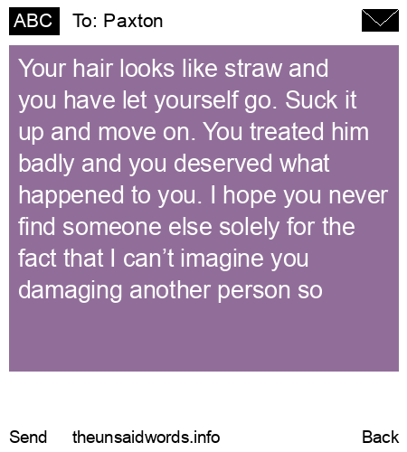 unsent message to Paxton