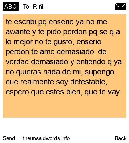 unsent message to Riñi