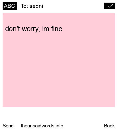 unsent message to sedni