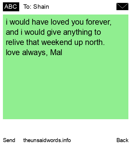unsent message to Shain