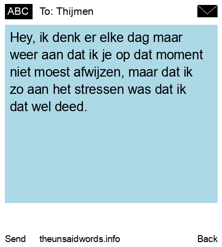 unsent message to Thijmen