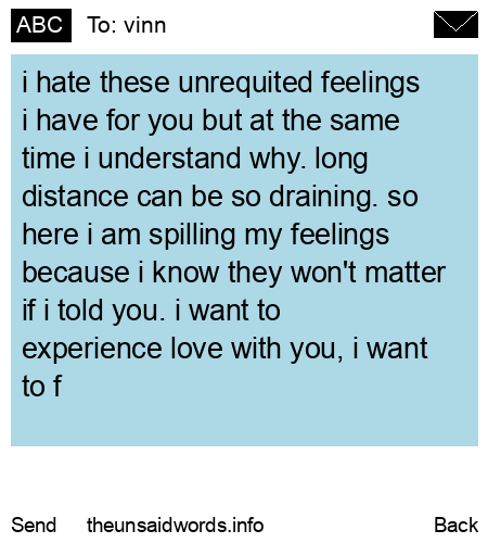 unsent message to vinn