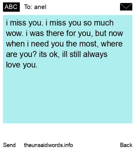 unsent message to anel