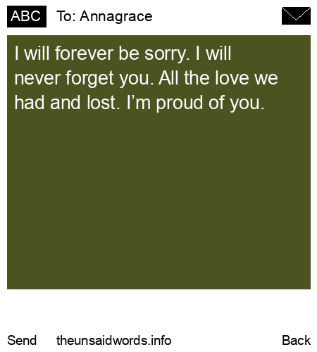 unsent message to Annagrace
