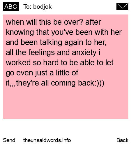 unsent message to bodjok