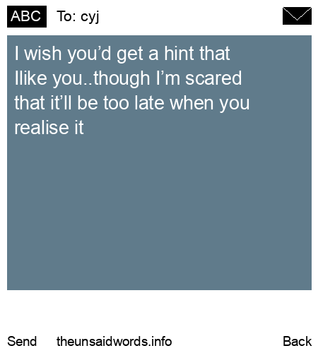 unsent message to cyj