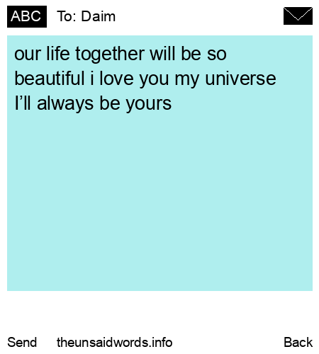unsent message to Daim