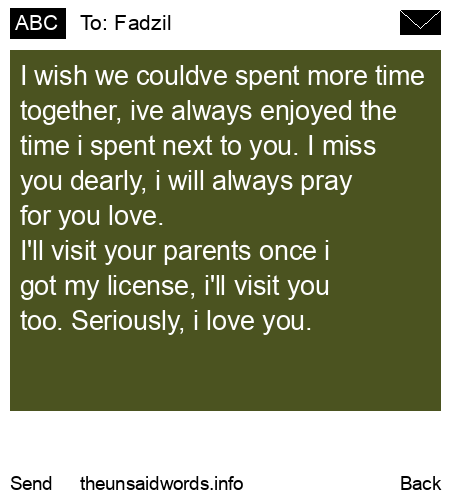 unsent message to Fadzil