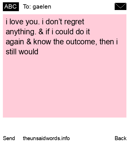unsent message to gaelen