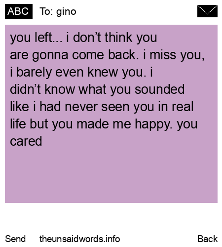 unsent message to gino