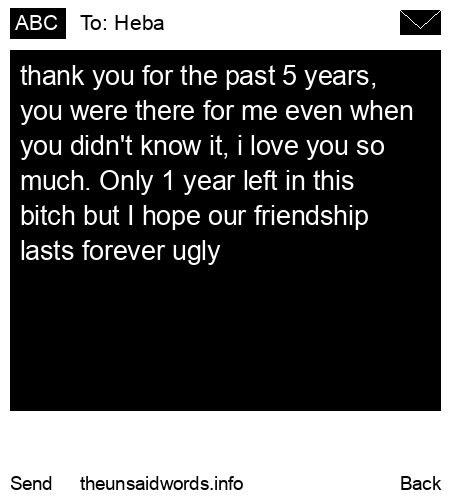 unsent message to Heba