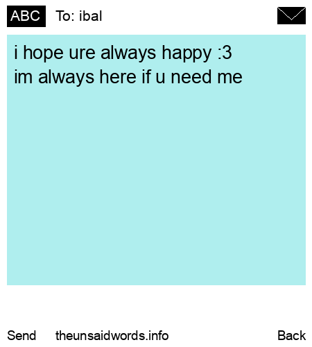 unsent message to ibal