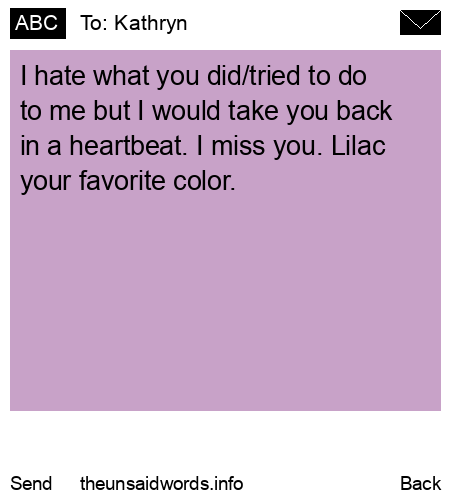 unsent message to Kathryn
