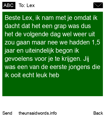 unsent message to Lex