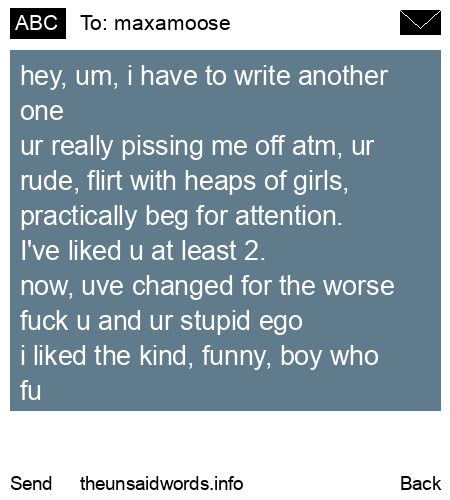 unsent message to maxamoose