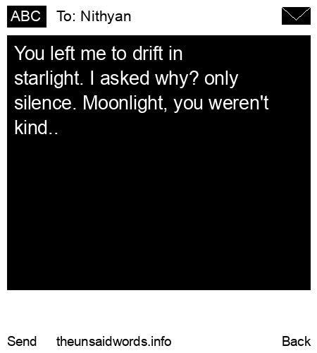 unsent message to Nithyan 