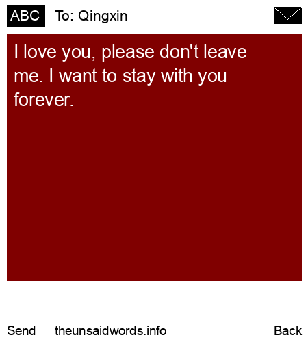 unsent message to Qingxin