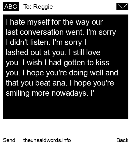 unsent message to Reggie