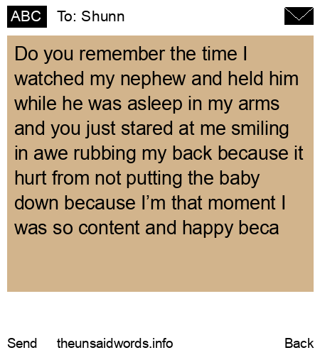 unsent message to Shunn