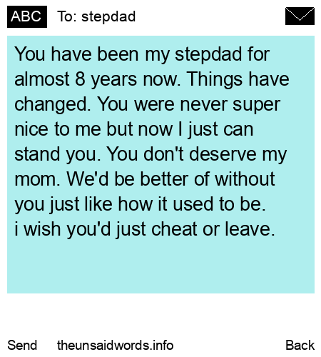 unsent message to stepdad